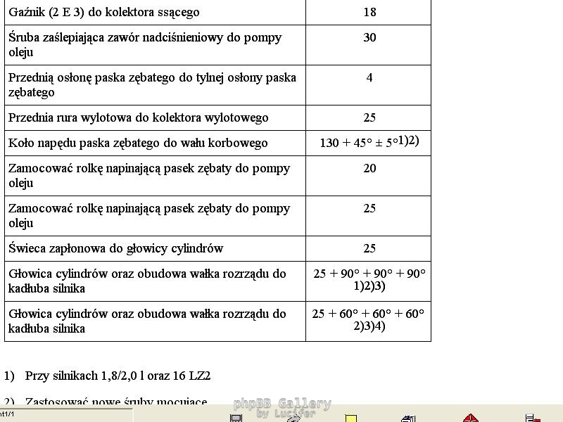 Momenty dokrecenia maly blok 10