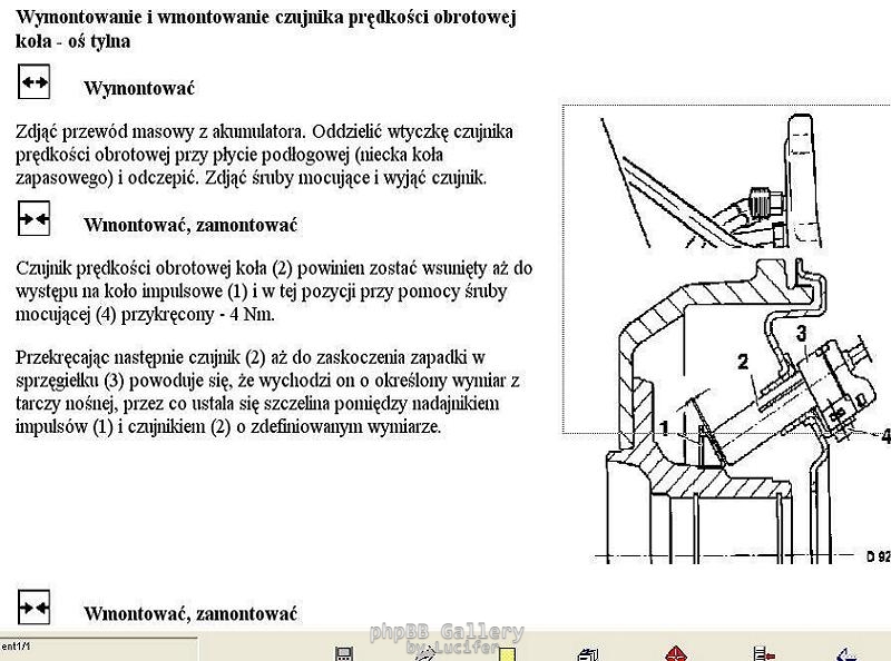 ABS odleglosc czujnika od tarczy,tyl