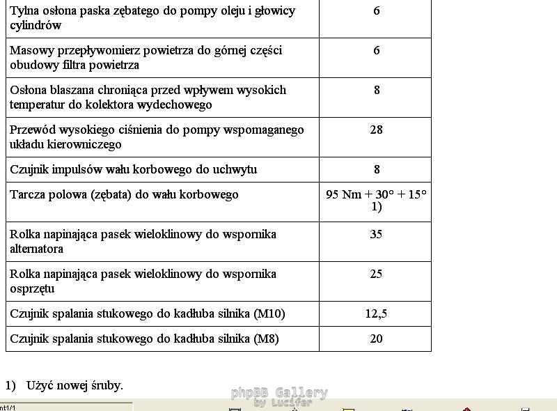 Momenty dokrecenia maly blok 1.4, 1.6 16V 4